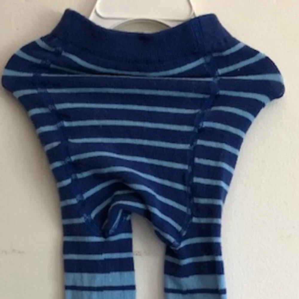 HANNA ANDERSSON Red Heart Blue Stripe Leggings Bottoms 90/100